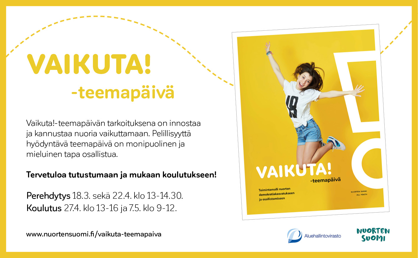 Vaikuta-teemapäivä koulutus keväällä 2021