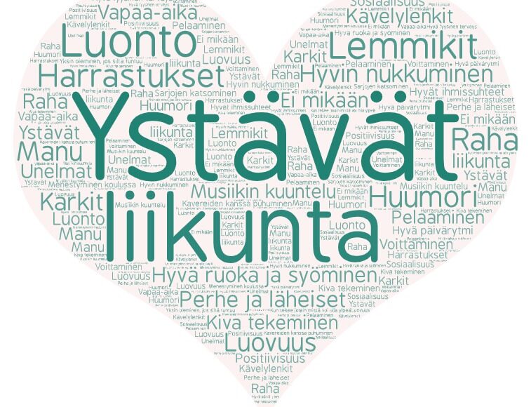 asioita joita nuoret pitävät tärkeinä ystävät liikunta luonto